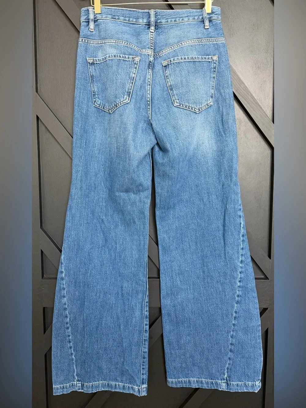 FRAME Le Baggy Palazzo Jeans in Seafarer, Size 26 - Picture 10 of 13